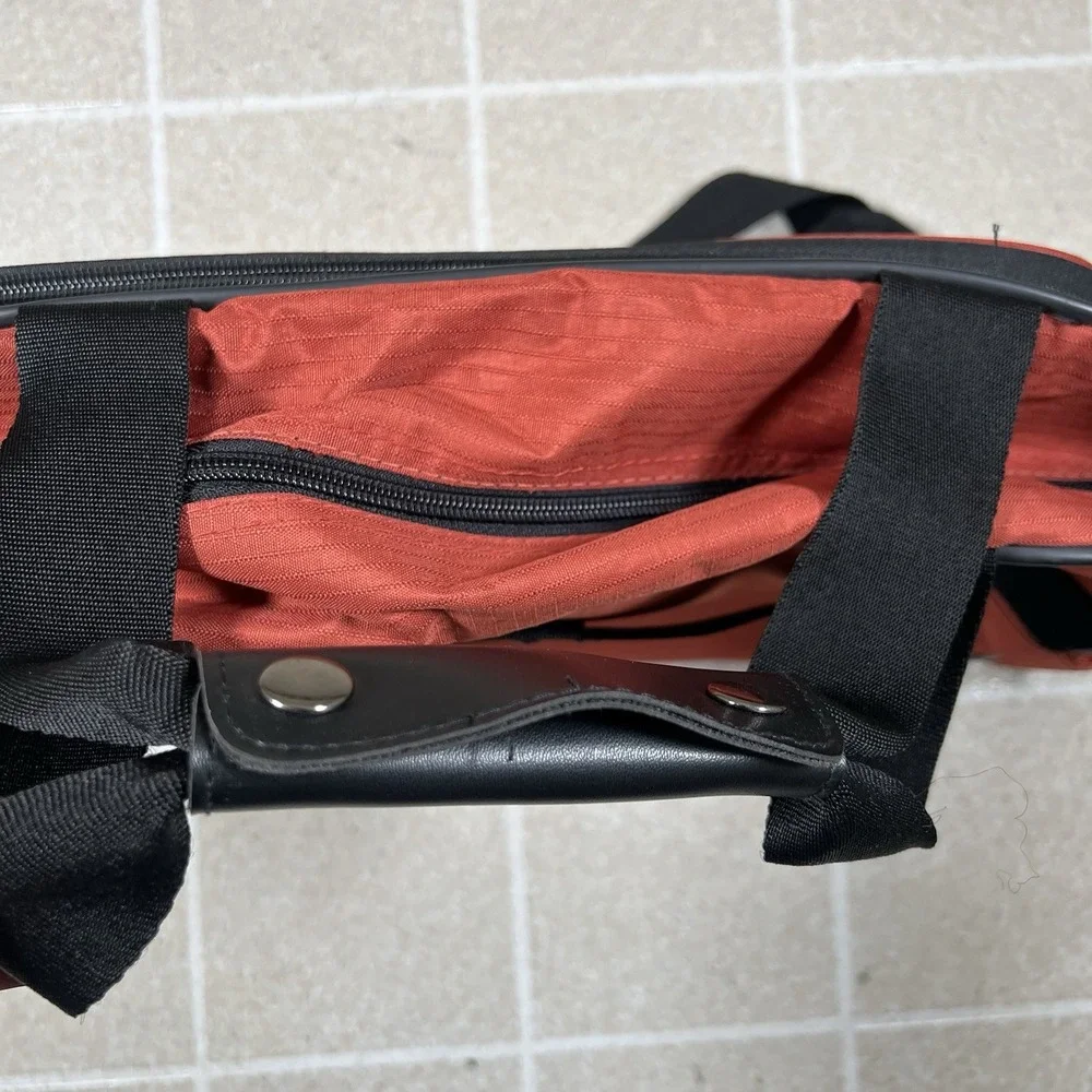 VTG Eddie Bauer Small Duffle Bag Carry Bag Shoulder Strap‎ Burnt Orange Canvas